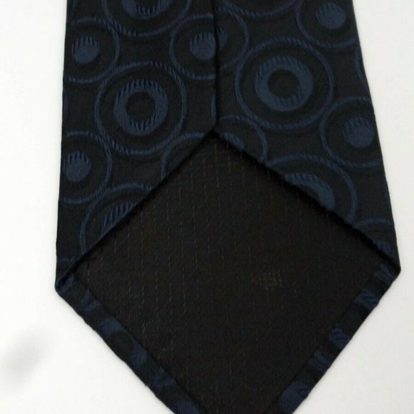 Van Heusen Blue and Black Geometric Circles Tie - Picture 3 of 5